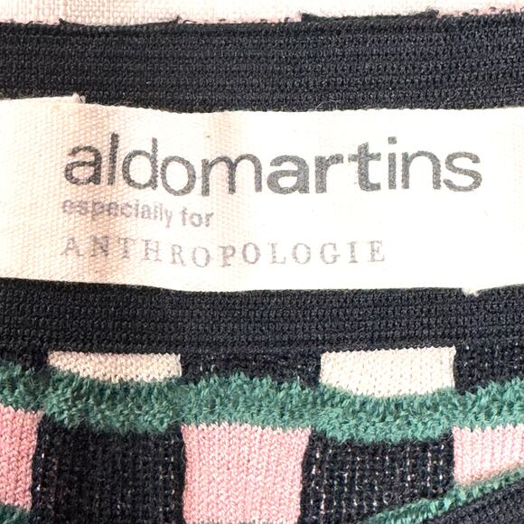 ALDO MARTINS Wool Blend Knit Skirt Size M Stretch Multicolor Eclectic Anthro - Picture 4 of 8